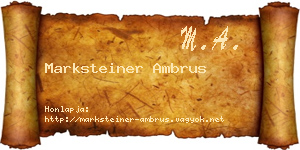 Marksteiner Ambrus névjegykártya